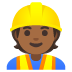 👷🏾 construction worker: medium-dark skin tone display on Google